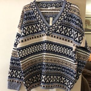 Madewell Forrest V-Neck Fairisle Sweater, NWT, Large.